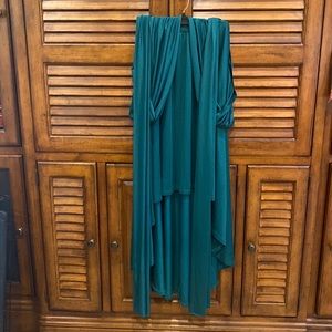 NWOT IBTOMCastle Forest green wrap dance skirt staggered hem